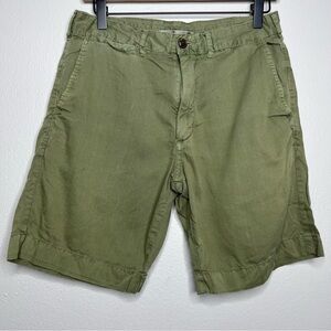 Faherty Men Shorts 28" Army‎ Green Chino Cotton Lyocell Outdoor Casual